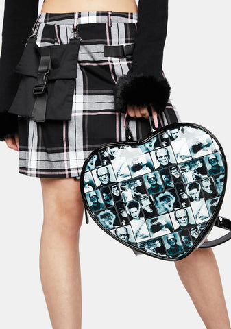 Retro Tile Pattern Heart Backpack