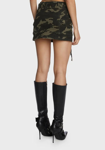 Paris Camo Belt Skirt
