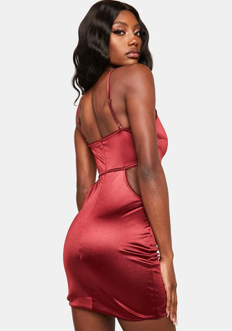 Burgundy Ever So Extra Mini Dress