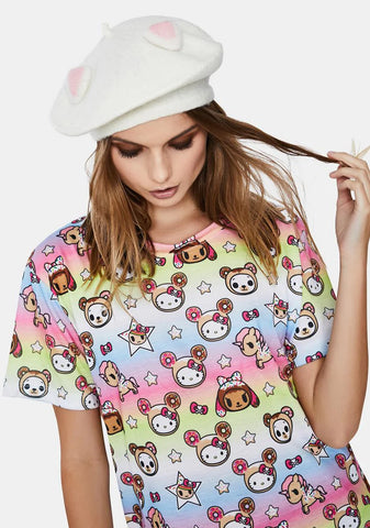 Blanc Are You Furreal Beret