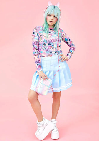 Comic Scene Cutie Mesh Top