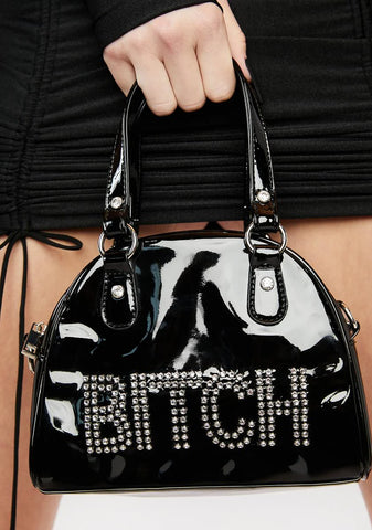 Slick Can't Control Me Patent Bowler Bag