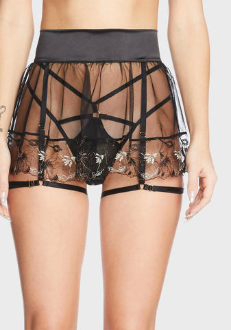 Aria Lace Skirt Suspender Belt