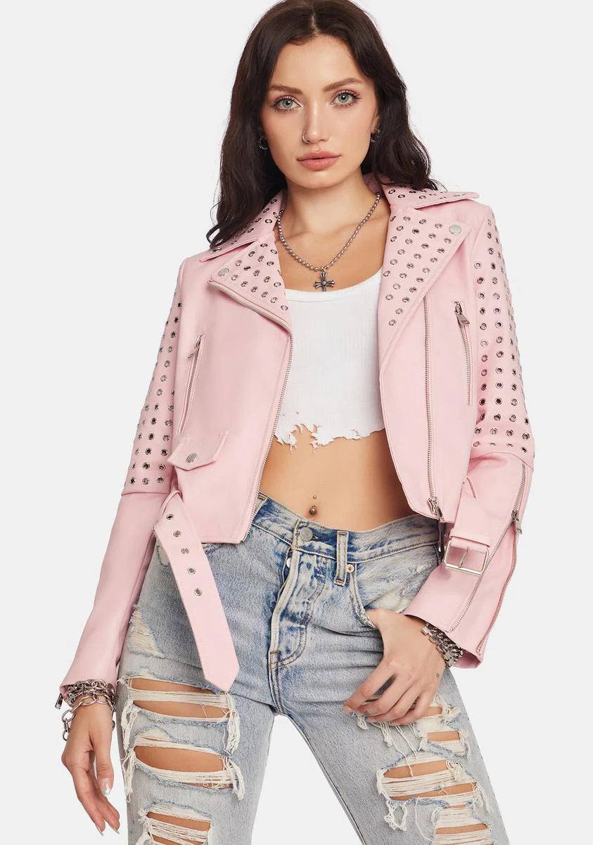 Rosalita Studded Moto Jacket