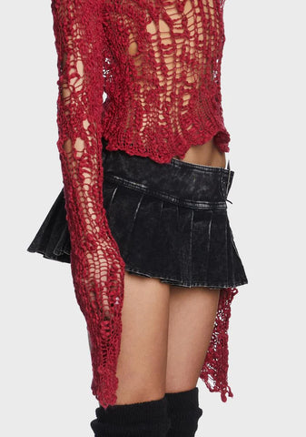 Modulation Open Weave Crop Sweater