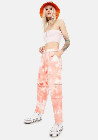 Conscious Tie Dye Denim Cargo Pants
