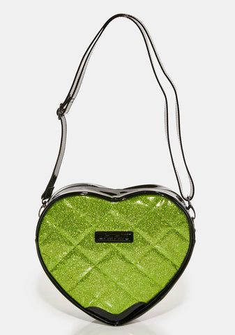 Studded Frank Quilted Heart Shoulder Bag