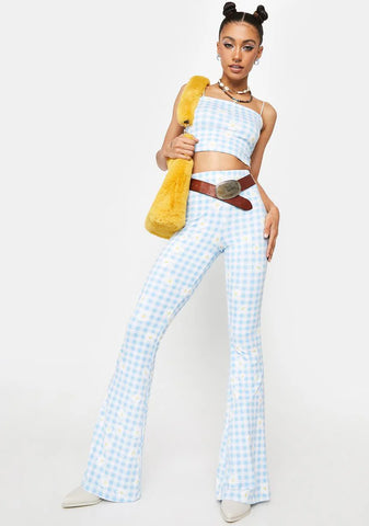Cornflower Get Your Fix Flare Pants