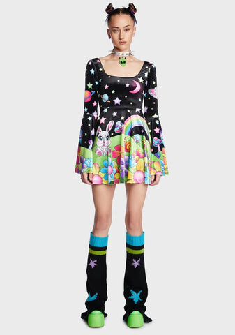 Happy Planet Bell Sleeve Dress