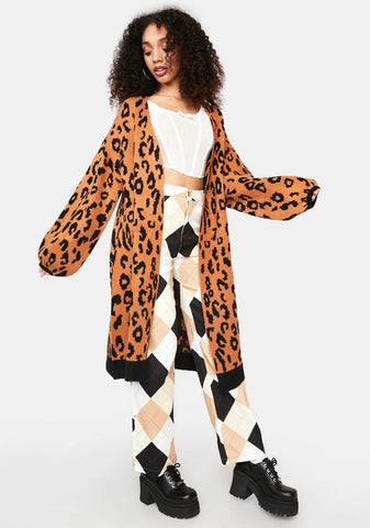 Purrfect Day Animal Print Cardigan