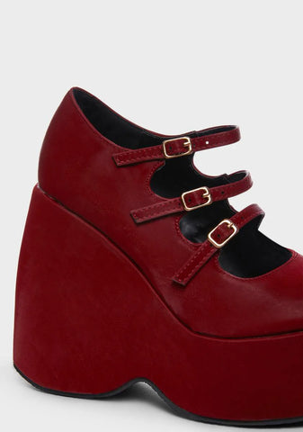 Oxblood This Feels Right Platform Mary Janes