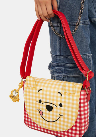 Winnie The Pooh Gingham Cosplay Crossbody Bag
