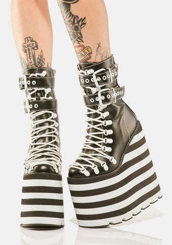 Striped Double Stacked Traitor Boots