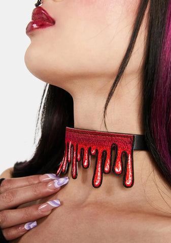 Dripping Blood Choker Necklace