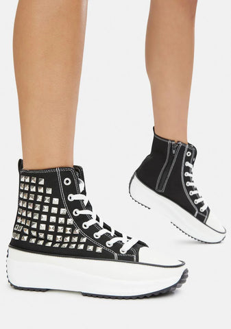 Night Good Lookin' Studded Hi Top Sneakers