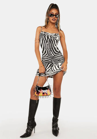 Blanc Zebra Kamala Mini Dress