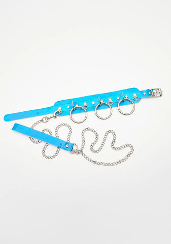 Aqua Grip On Reality Metallic Leash Choker