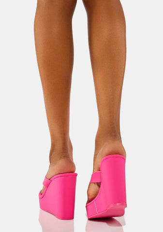 Pink Refined Platform Wedges