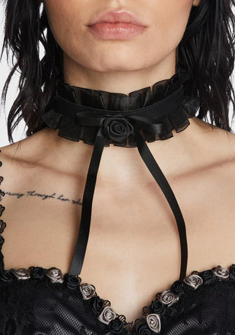 Sneaky Wink Ruffled Choker