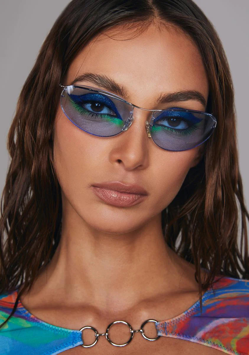 Deleon Blue Rimless Sunglasses