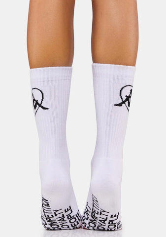 White Authentic Loval Crew Socks
