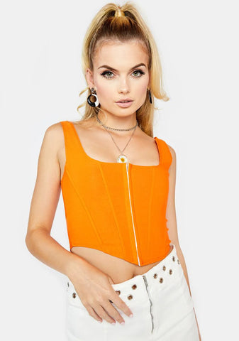 Tangerine Down For It Corset Top