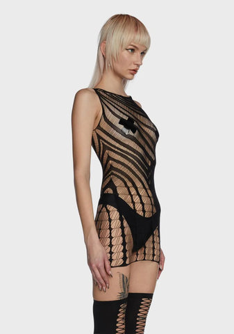 Coming In Hawt Fishnet Dress