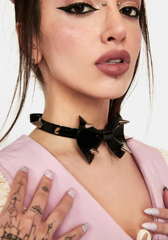 Studded Bow Choker