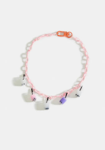 Bubblegum Just A Sip Boba Charm Necklace