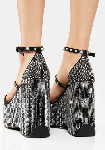 Black Lizzy Wedge Heels