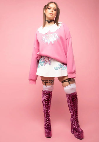 Plus All Grown Up Embroidered Sweatshirt