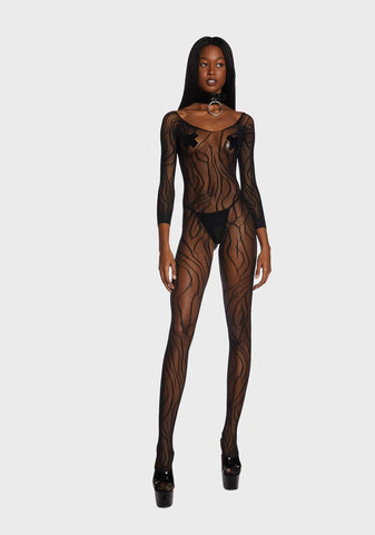 Eye Of The Tiger Fishnet Bodystocking