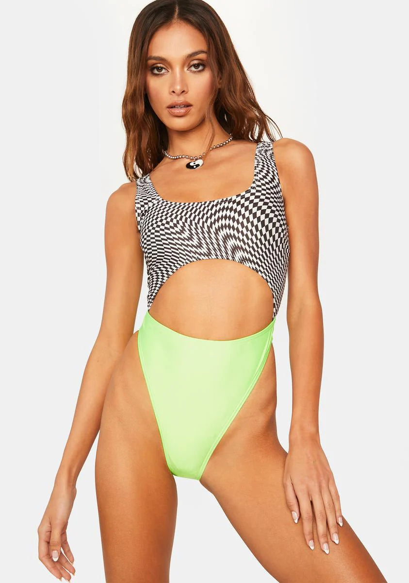 On Your Mind Checkered One-Piece