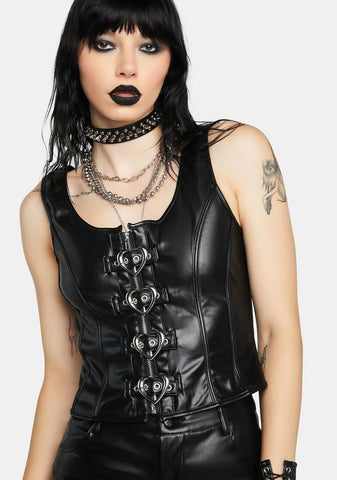 Winona Vegan Leather Goth Corset