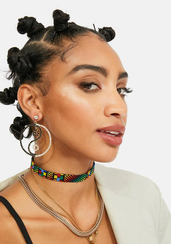 Rhinestone Yin Yang Drop Earrings