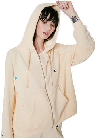 Starlet Embroidery Zip Hoodie