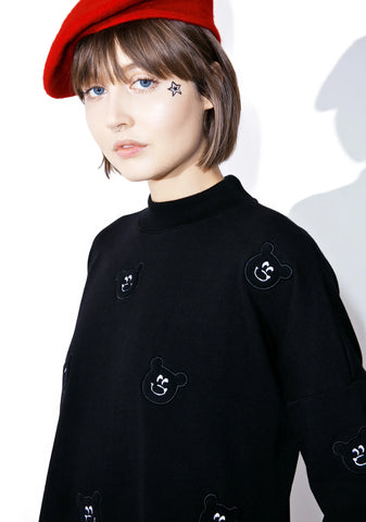 Black Fur Bear Sweatshirt