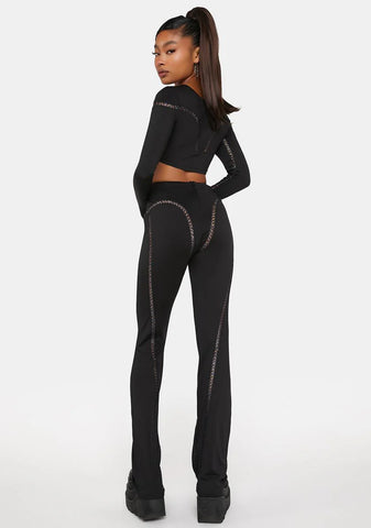 Black Sarff Cut Out Trousers