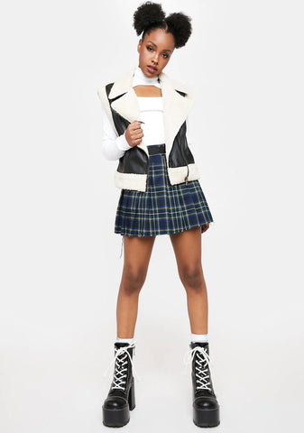 Noir Shady Players Faux Sherpa Vest