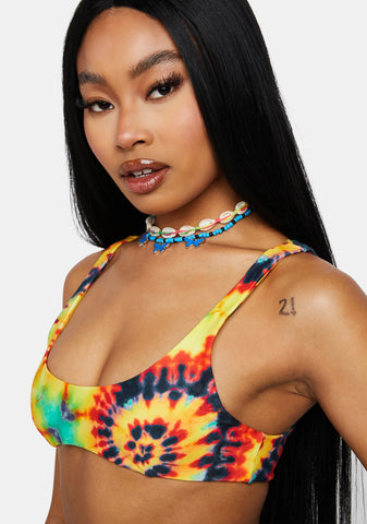 The 90s Tie Dye Bikini Top