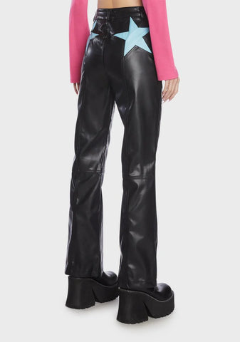 Vegan Leather Star Trousers