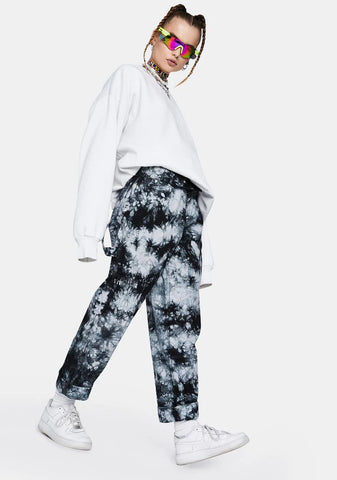 Grey Acid Wash Combat Pants