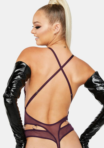 Purple Tigris Mesh Bodysuit
