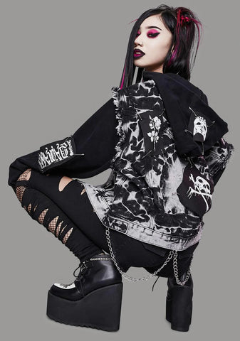 Time Stands Still Bleached Vest Hoodie