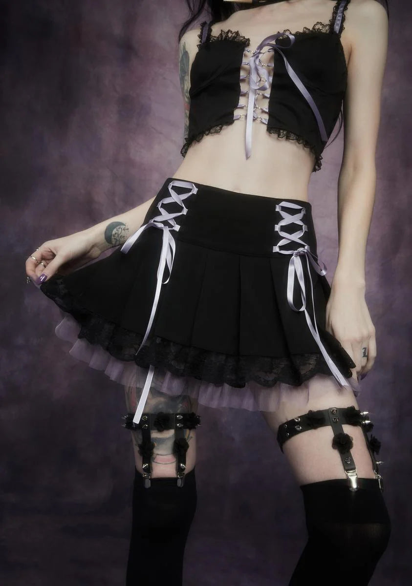 Of Minxes And Men Lace Up Twill Skirt