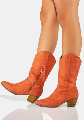 Rust Stomp Your Feet Cowboy Boots