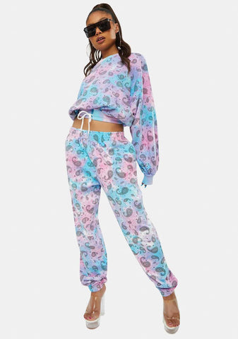 Take A Look Tie Dye Paisley Joggers