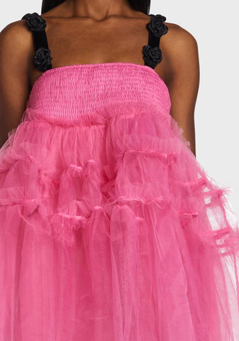 Pink Moonlight Meadow Tulle Mini Dress
