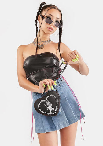 X Loungefly Heart Shape Coin Bag Wristlet