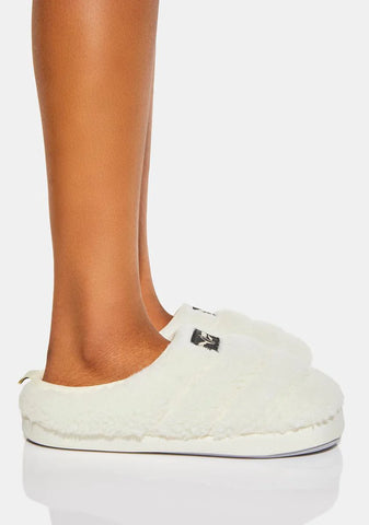 White Scuff Sherpa Slippers